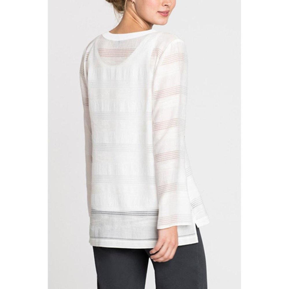 Nic+Zoe Women Shadow Stripe Top Paper White L - Picture 5 of 6